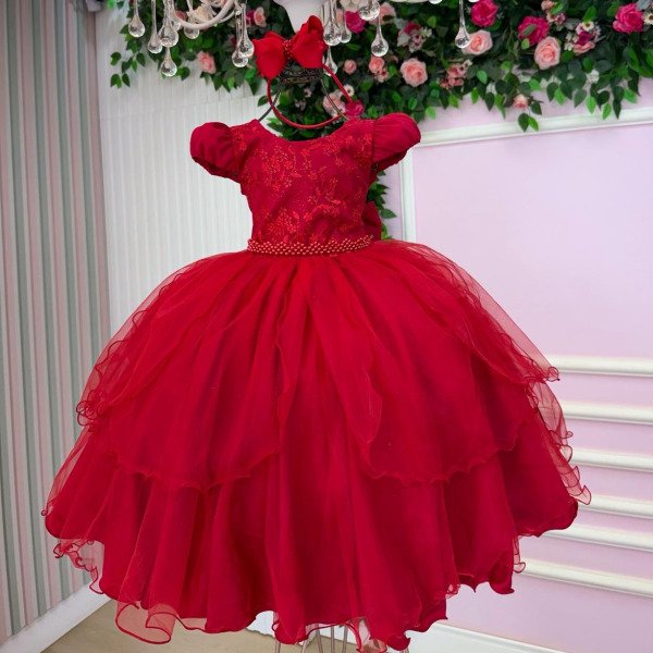 Vestido Bella Child Polly Vermelho